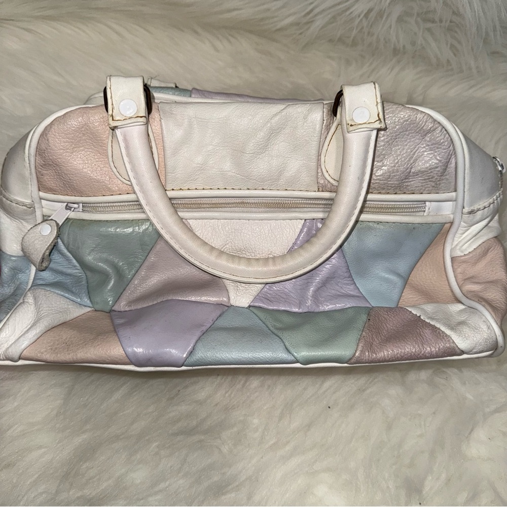 Multicolor Patchwork Leather Handbag - image 2